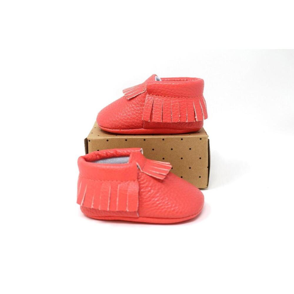 NWT Sweet N Swag Coral Capri Baby Crib Moccasins Slip On Shoes Size 1